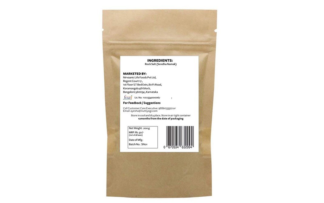 Nutty Yogi Rock Salt (Sendha Namak)    Pack  200 grams